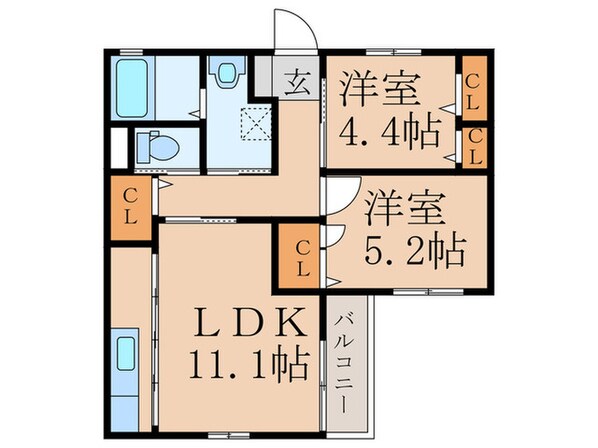 プリンセス・ガ－デン秀蘭Ａ棟の物件間取画像